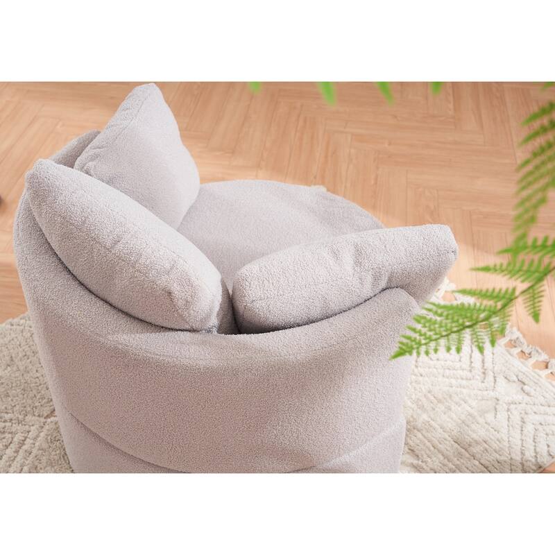 Teddy Fabric Swivel And Storage Chair