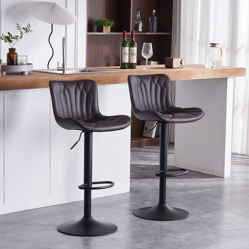 Counter Height Bar stools Modern Leather Adjustable Barstools