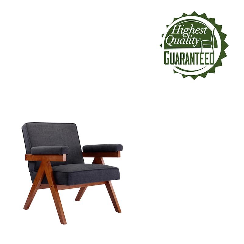Porthos Home Carlin Fabric Upholstered Accent Chair with Rubberwood Legs