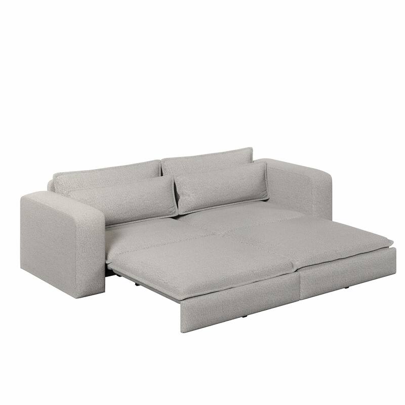 GDFStudio - Teddy 93" 3-in-1 Convertible Sleeper Sofa with 2 Lumbar Pillows