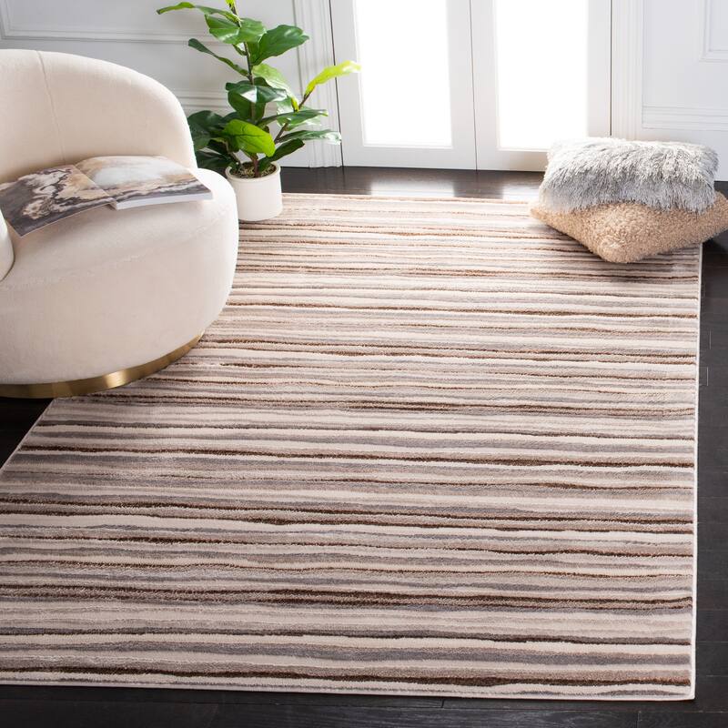 SAFAVIEH Lagoon Sabrine Modern Stripe Rug - 4'5" x 6'5" - Ivory/Beige