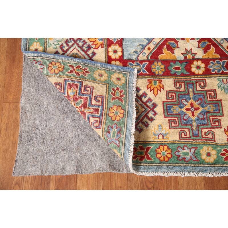 Light Blue Kazak Oriental Area Rug Handmade Wool Carpet - 6'6" x 9'7"