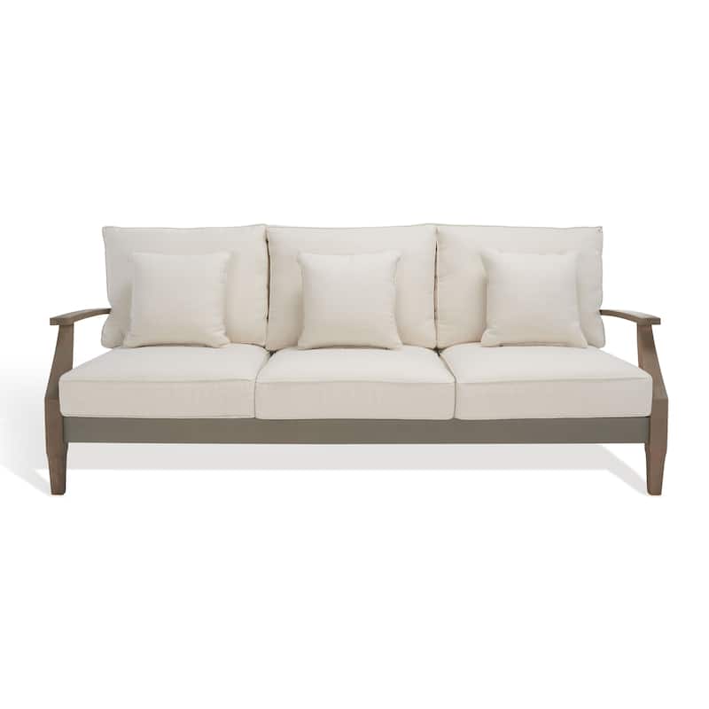 SAFAVIEH Couture Martinique Wood Patio Sofa - 82"W x 35"D x 32"H
