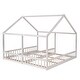 preview thumbnail 4 of 18, Twin Size House Platform Beds with Rails, Floor Bed Frame