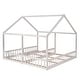 preview thumbnail 6 of 8, Twin Size House Platform Kids Beds for Two, Solid Wood Frame with Roof, Guardrails and Windows, Fun Design, Easy Assembly, White