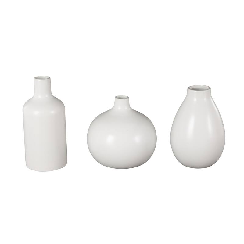 White or Black Ceramic Minimalistic Decorative Vase with Varying Shapes (Set of 3)