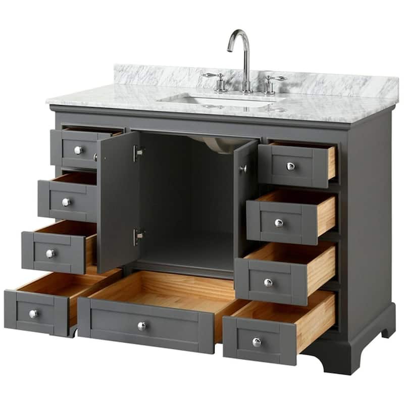 Wyndham Collection Deborah 48" Free Standing Single Vanity Set with