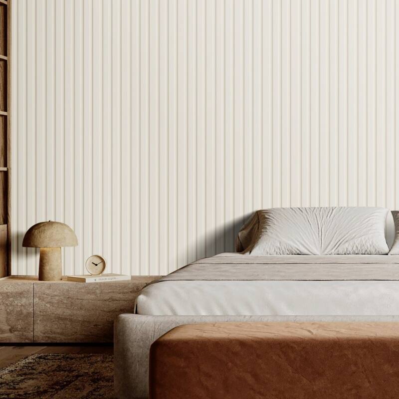 34.8 Sq Ft WPC Acoustic Wall Panels 8 Pieces Fire-Resistant Slat Design for Soundproof Room Decor - 96.5" x 6.5" x 0.35"