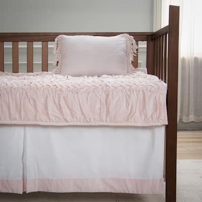 Rizzy Home Velvet Trim Crib Skirt - 26" x 51"