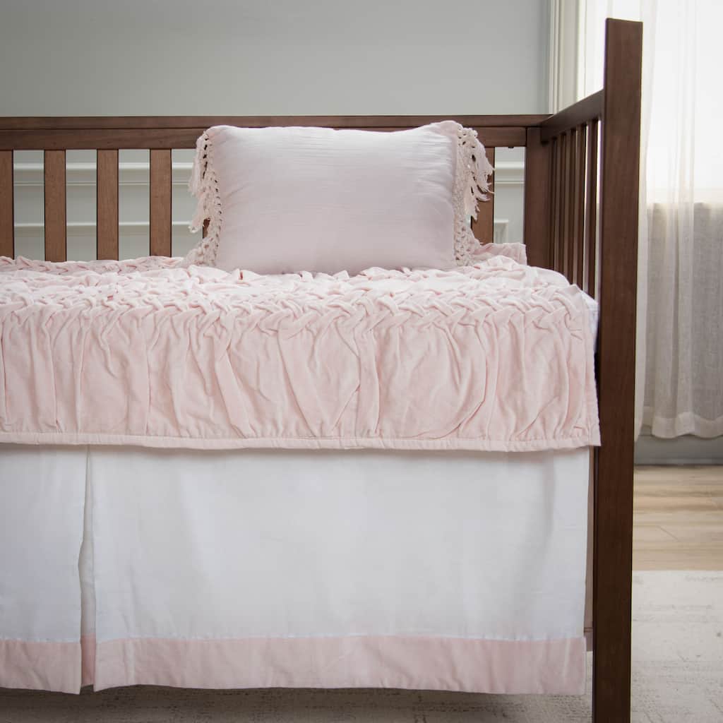 Rizzy Home Velvet Trim Crib Skirt - 26" x 51"
