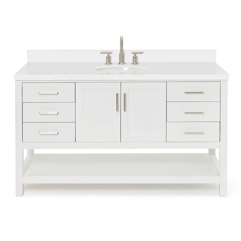 Ariel S061SWQOVO Magnolia 60" Free Standing Single Basin Vanity Set