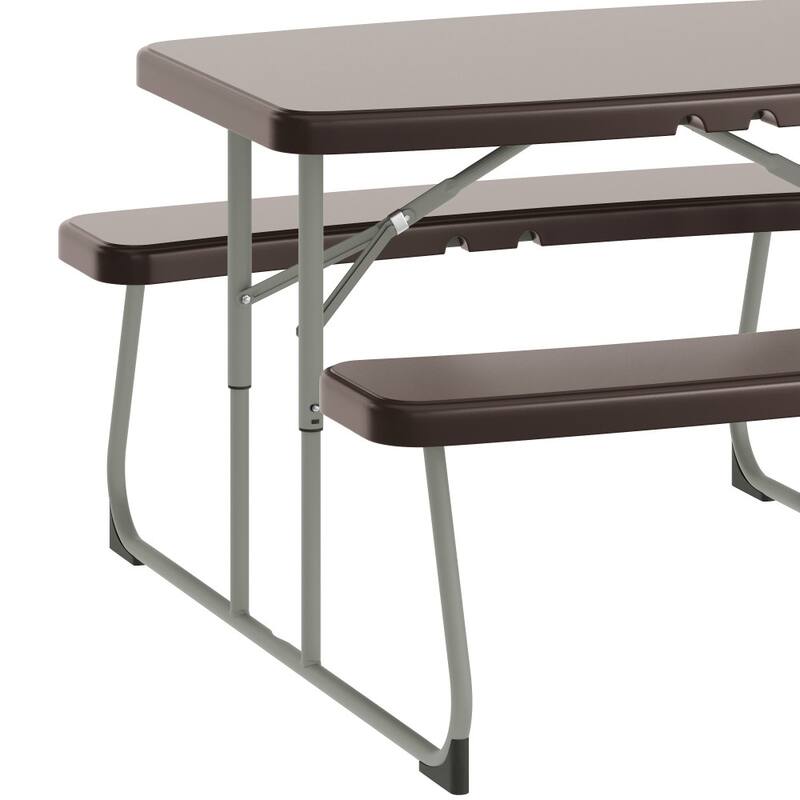 Indoor/Outdoor Commercial Grade Kids Folding Picnic Table with Benches - 37.5"D x 32.625"W x 21.5"H