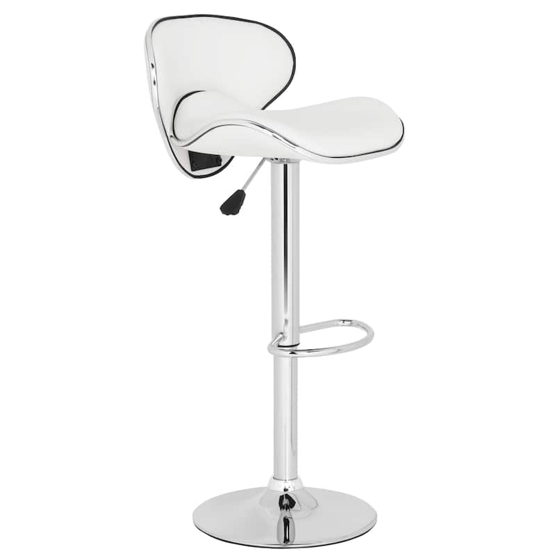 SAFAVIEH Dayle White Adjustable 24-30-inch Swivel Bar Stool - 17.9" x 18.5" x 31.7" - 17Wx19Dx38H
