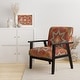 preview thumbnail 5 of 23, Designart "Moroccan Orange Tiles Collage I" Upholstered Bohemian Chic Accent Chair - Arm Chair