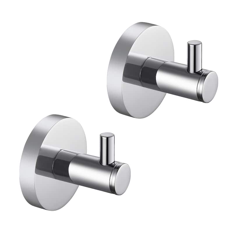 Circular Bathroom Towel & Robe Hook 2 Count - Chrome