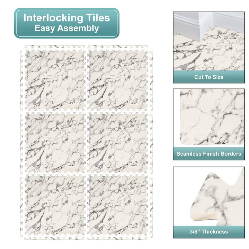 Sorbus 120 Sq. Ft. Wood Grain Floor Tiles Foam Mat EVA Interlocking Mats Tile 3/8-Inch Thick Flooring Wood Puzzle Exercise Mats