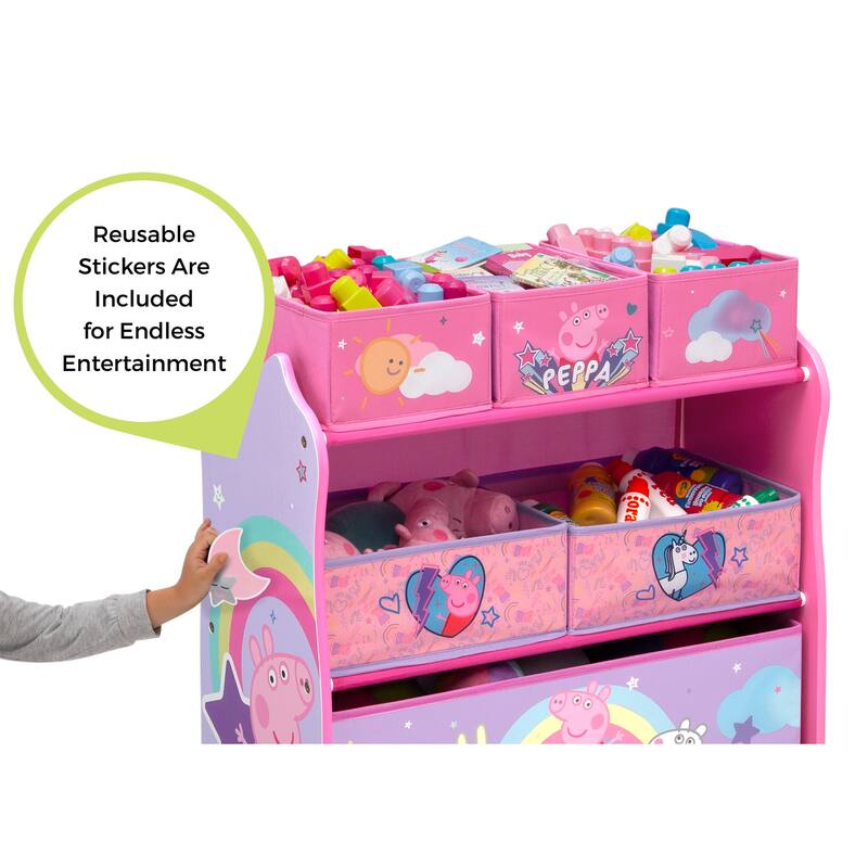 Peppa Pig 6 Bin Design and Store Toy Organizer by Delta Children