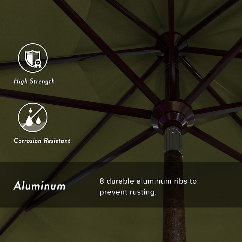California Umbrella 11' Rd Golden State Series Patio Umbrella Bronze Aluminum Frame Crank Lift Collar Tilt Pacifica Black
