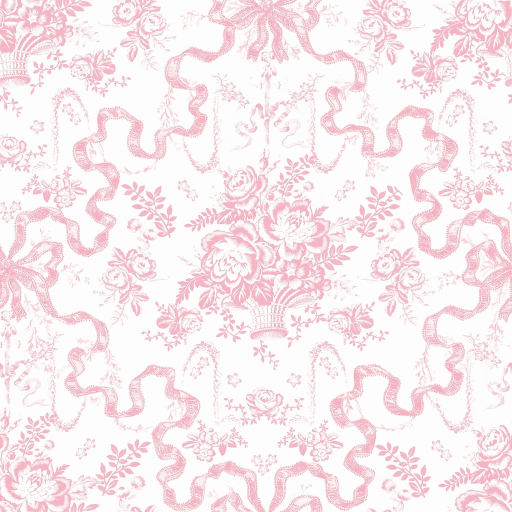 A-Street Prints Fairytale Peony Pink Toile Wallpaper