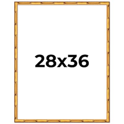 28x36 Frame Gold Bamboo Solid Wood Picture Frame | 1 Inch Moulding