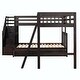 preview thumbnail 9 of 44, Twin over Full L-Shaped Bunk Bed with Ladder, Staircase, and 3 Drawers