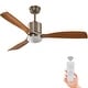preview thumbnail 5 of 38, ExBrite 52 inch LED Ceiling Fan,Walnut Solid Wood Blades,Remote Control,DC Motor