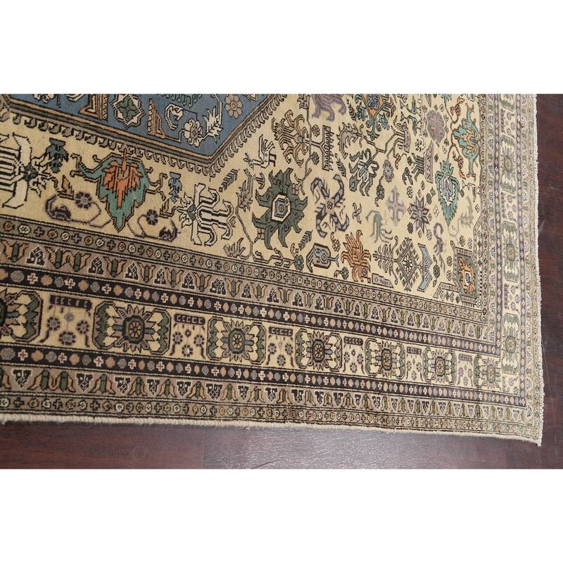 Geometric Tabriz Persian Area Rug Wool Hand-knotted Bedroom Carpet - 5'4" x 9'5"