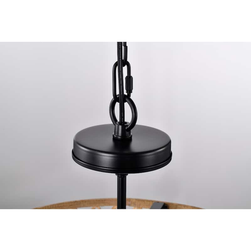 Dora 16 Inch Natural Rattan Pendant 4-Light