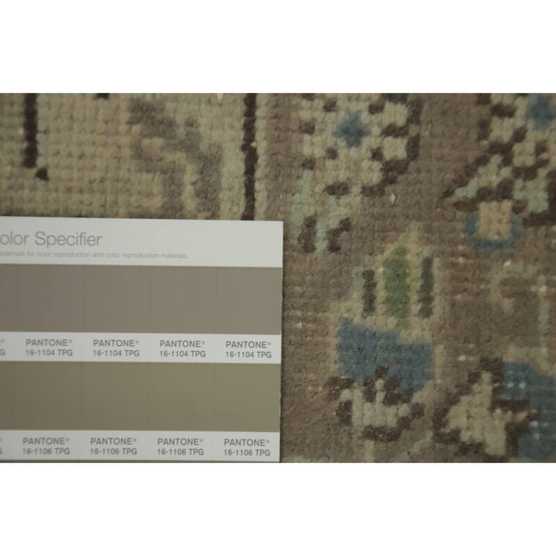 Hand Knotted Oriental 100% Wool Carpet Traditional Floral Green Tabriz Area Rug - 9' 1'' X 6' 1''