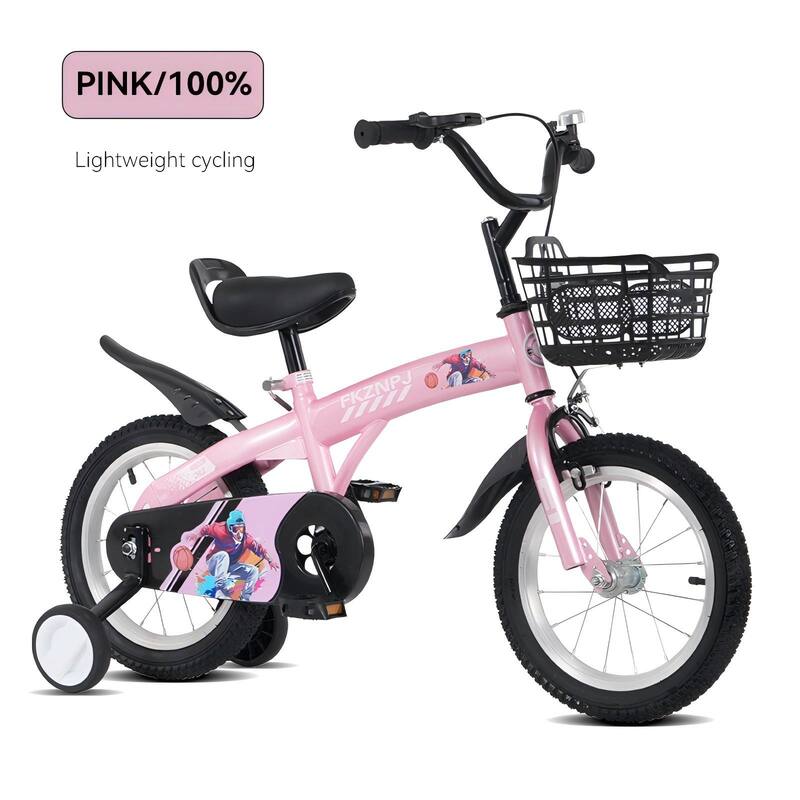16 Inch Sporty Kids Bike, Little Daisy Toddler Bicycle w/Training Wheels & Stand Adjustable Saddle for Kids & Toddler, 4-8 Years