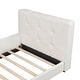 preview thumbnail 15 of 32, Twin Size Upholstered Platform Bed with Guardrail and Headboard,Modern Style Wood Bed
