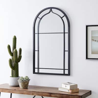 FirsTime & Co. Ariana Farmhouse Arch Metal Mirror, American Crafted, Dark Gray, Mirror, 20 x 1 x 33 in