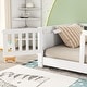 preview thumbnail 19 of 19, Twin Size Floor Platform Bed with Built-in Book Storage Rack, Door