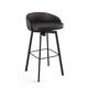Option Charcoal Black Faux Leather / Black Metal