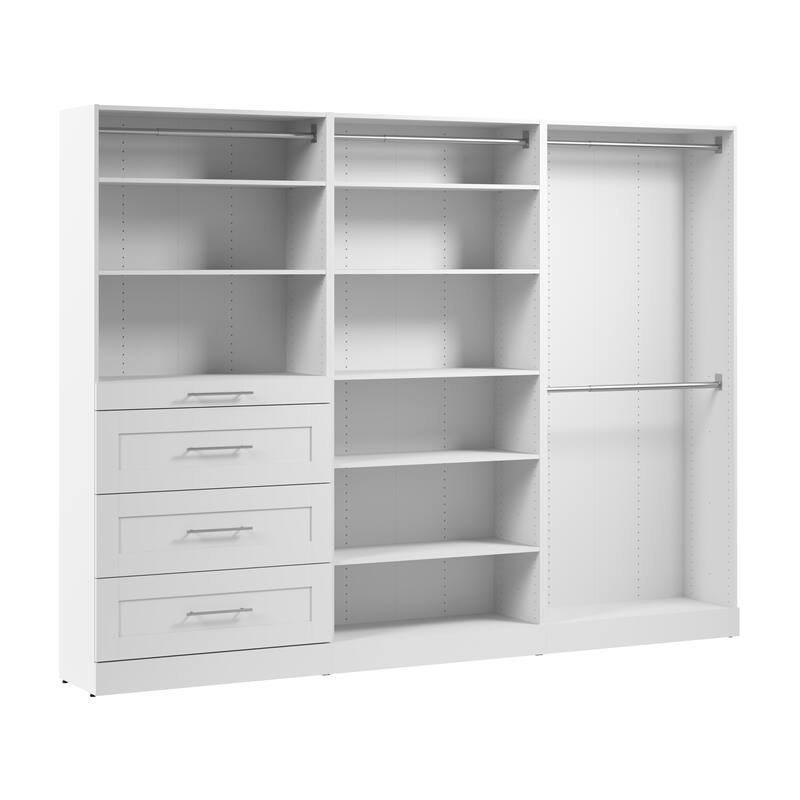 Bestar Florence 107W x 16D Walk-In Closet Organizer System, Shaker