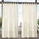 preview thumbnail 12 of 14, ATI Home Miami Outdoor Tab Top Window Curtain Panel Pair 54x108 - Ivory