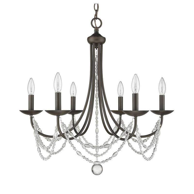 Golden Lighting Mirabella Gold-tone Steel 6-light Chandelier