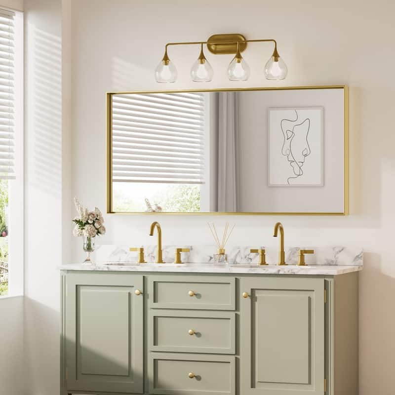 Keonjinn Aluminum Framed Wall Mount Bathroom Vanity Mirror