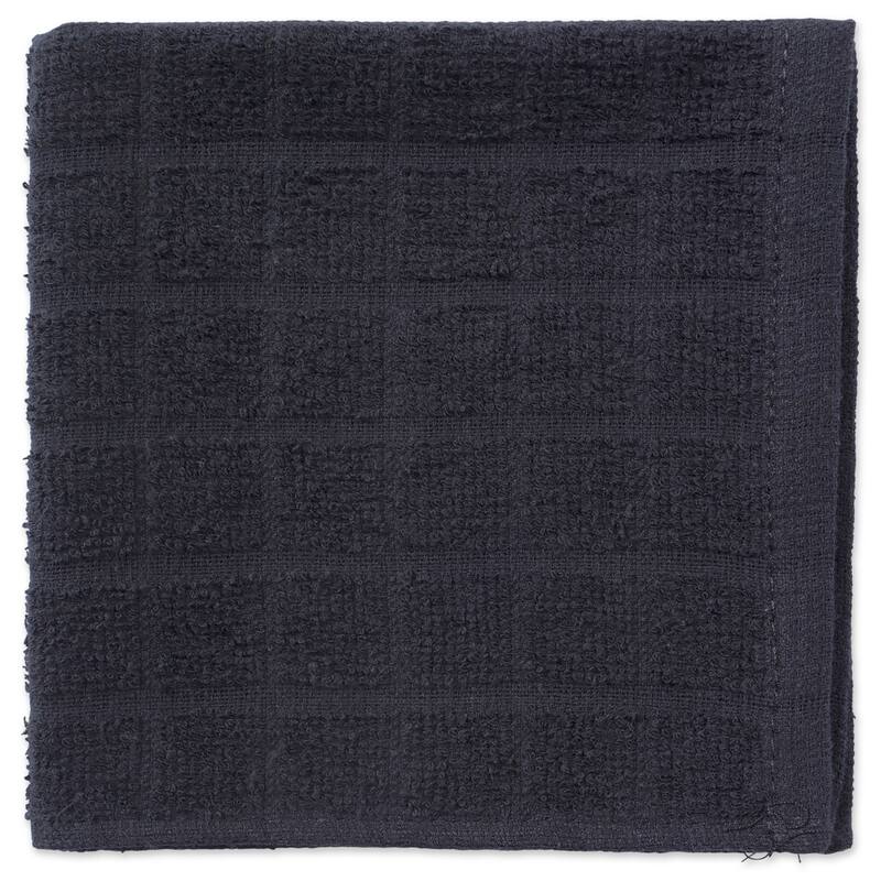 DII Solid Windowpane Terry Dishcloth Set of 6