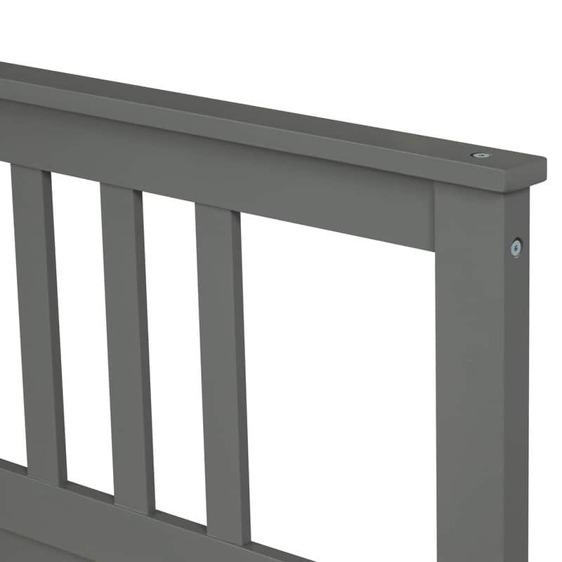 Wood Deluxe Platform Bed Frame with Headboard
