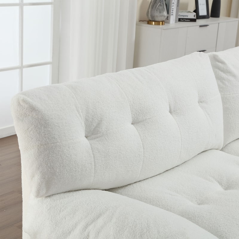 96-In Cloud Style Modular Sofa,Teddy Fabric Sofa Couches for Living Room