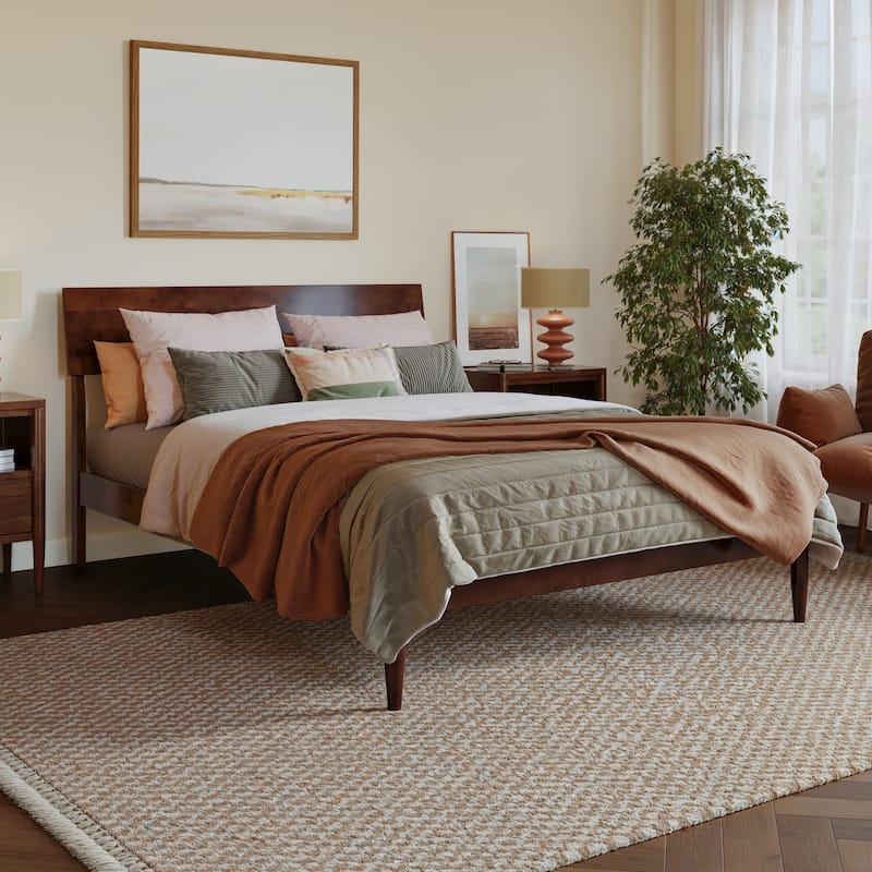 Bradford Platform Bed with Adjustable Headboard - Full - Walnut