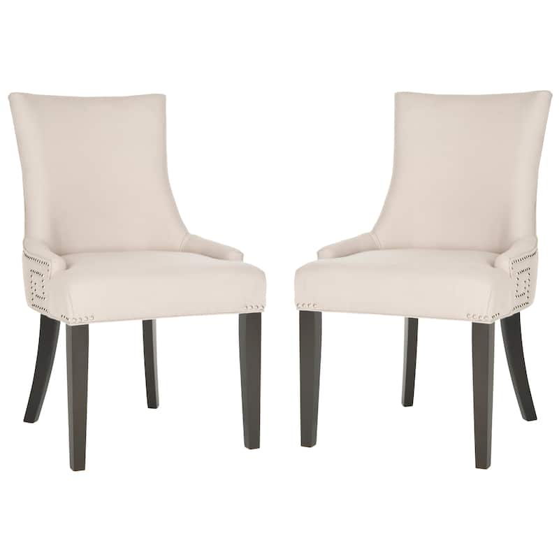 SAFAVIEH Louisa Taupe Linen Fabric Dining Chair (Set of 2) - 22.2" x 25.6" x 35.8" - 22"W x 26"D x 36"H