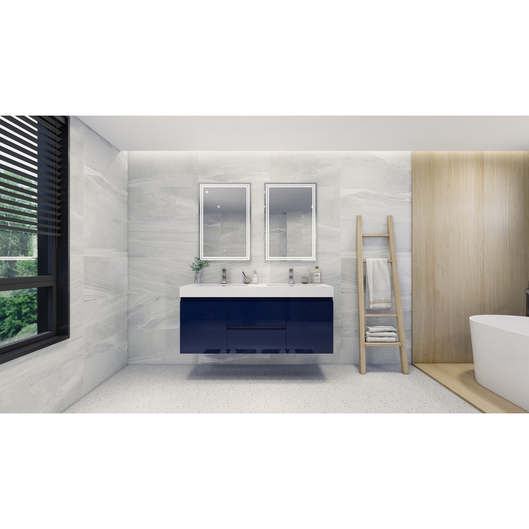 Baillie 60'' Wall-Mounted Vanity with Double Reinforced Acrylic Sink