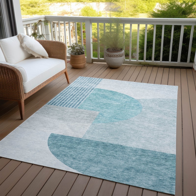 Machine Washable Indoor/ Outdoor Chantille Contemporary Modern Rug