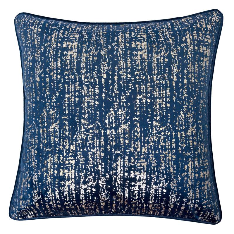 Sandy Velvet with Print 20" Square Decorative Throw Pillow 2PK - Blue