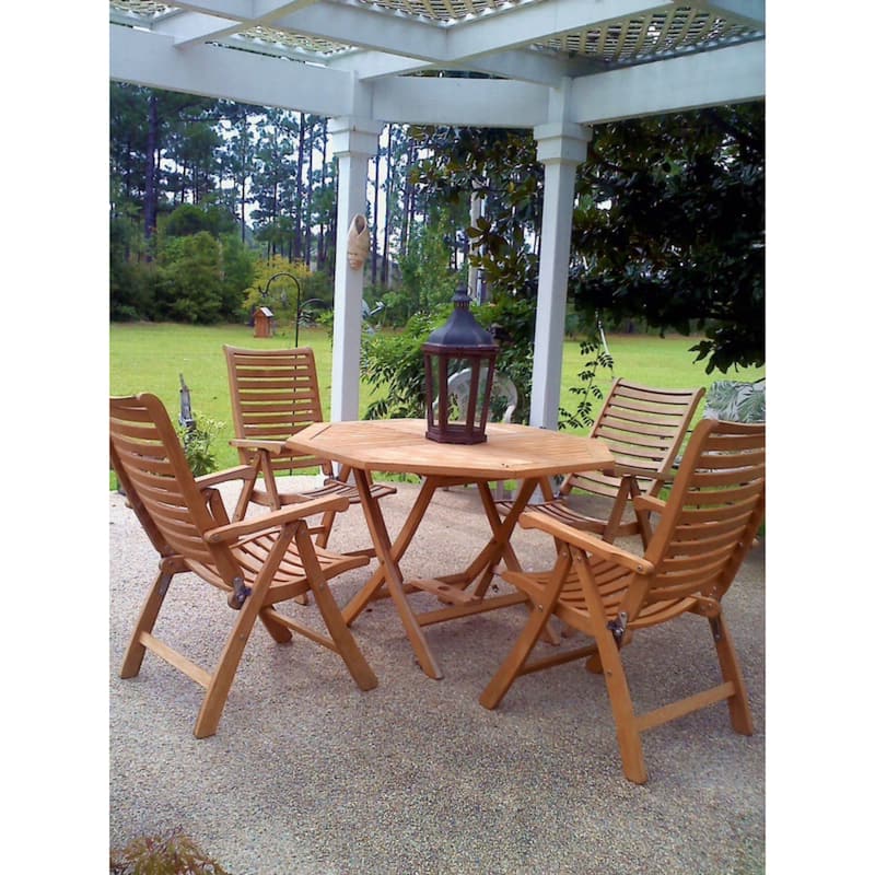 Chic Teak Italy Teak Wood Reclining and Folding Chair