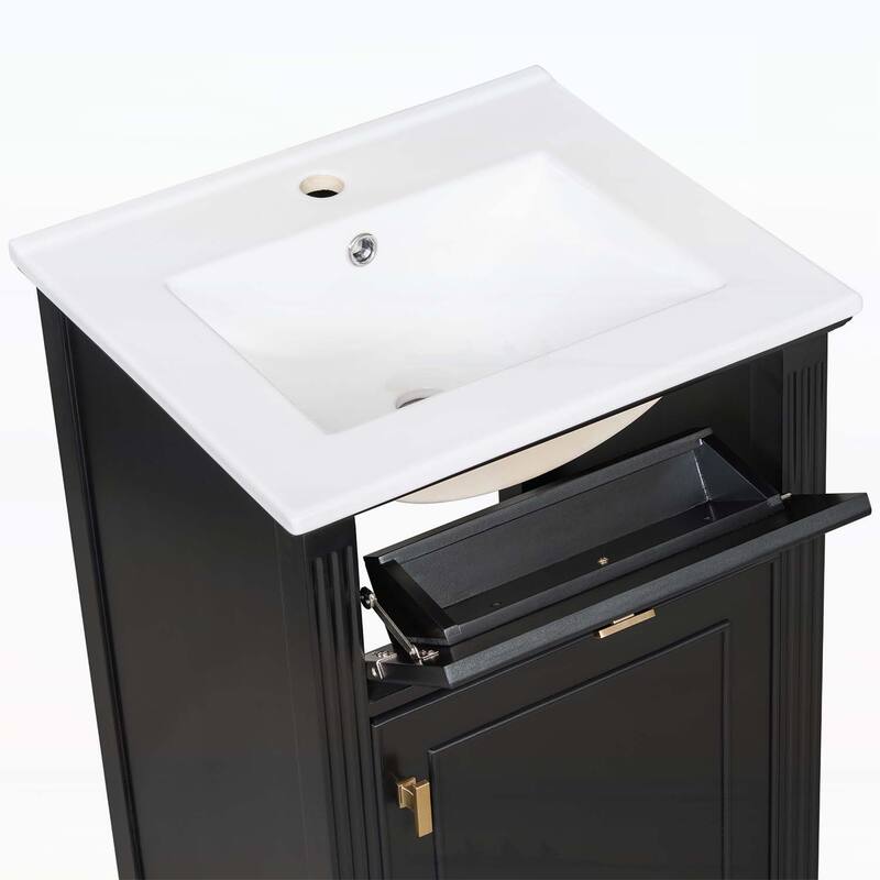 Freestanding Vanity Set with Adjustable Shelf,Tilt-Out Drawer