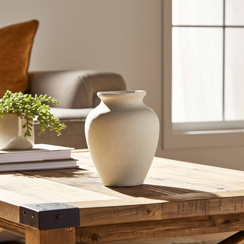 Decorative Round Pottery Vase for Home Decor