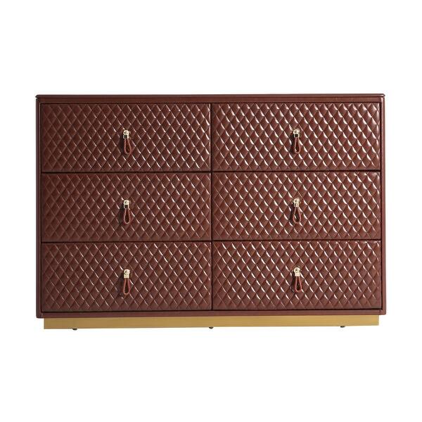 leather dresser organizer FUKAYI Faux Oil Waxed Chest of Drawers for Bedroom Tall with 6 Drawer Storage Storage - Bed Bath & Beyond sculpted basics